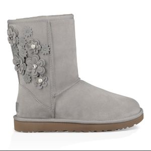 Ugg Classic Short Petal  Boots Swarovski Suede Designer Winter Shearling #697